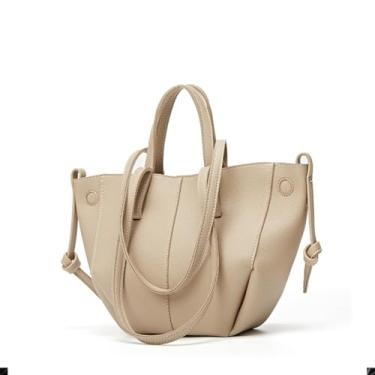 Imagem de Bolsas femininas modernas de couro PU de luxo bolsa de trabalho bolsa de ombro grande capacidade com mini bolsa, Caqui