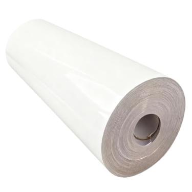 Imagem de Papel de Parede 10 Metros Adesivo Branco Para Móveis Geladeira Fogão Decoração + Espátula para Aplicação(Fosco,60CM)