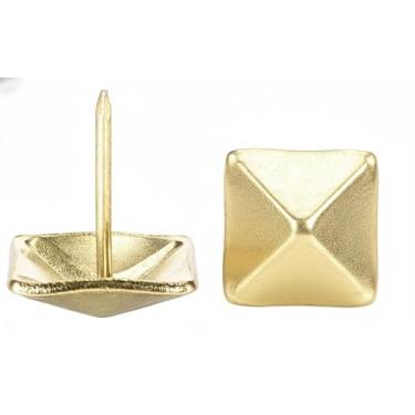 Imagem de Tachas Decorativas Douradas para Estofamento, Pregos Piramidais Quadrados para Tapeçaria, Reforma de Móveis e Artesanato, Material de Tapeceiro