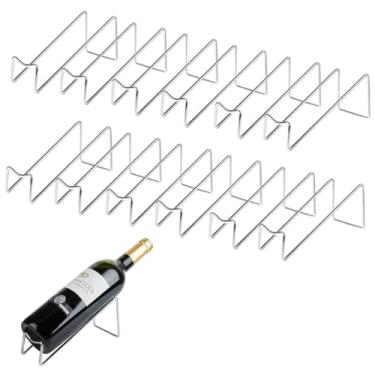 Imagem de Suporte organizador de garrafa de licor de bancada para mesa de jantar, rack de vinho único, suporte de garrafa de vinho de metal, conjunto de 12 suportes de garrafa de vinho, rack moderno de