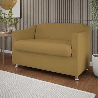 Imagem de Sofá Namoradeira 2 Lugares Tilla Sala de Espera – Balaqui Decor Cor:capuccino