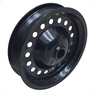 Imagem de Roda Aro 8 Pol Roda Furo Passante Sem Rolamento Preto Carriola - BUFFA