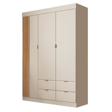 Imagem de Guarda Roupa Infantil Ayla 3 Portas E 4 Gavetas Off White Acetinado - Phoenix Baby Off White Acetinado