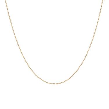 Imagem de Nawflue Corrente de ouro feminina banhada a ouro 18 K, colar delicado com contas de satélite, corrente de aço inoxidável, elos cubanos, corrente de ponto fino, joia de ouro simples, One size, Aço