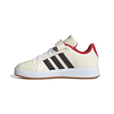 Imagem de adidas Tênis infantil unissex Disney Home Alone Grand Court Childre, Branco creme/preto/vermelho universitário, 11.5 Little Kid