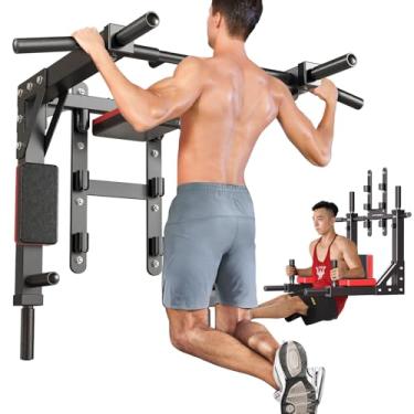 Imagem de XGSW Barra de puxar multifuncional montada na parede, estação de imersão para exercícios de ginástica em casa interna, conjunto de torre elétrica, equipamento de treinamento, suporte de mergulho de