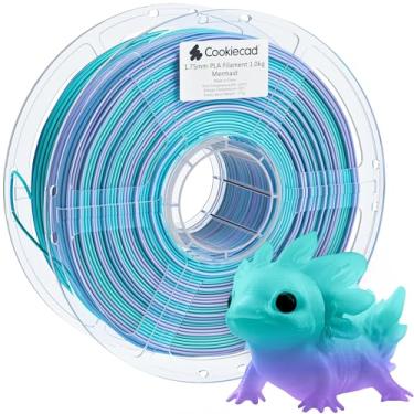 Imagem de Cookiecad Sereia (Roxo->Azul->Transição Arco-íris Verde) Filamento para impressora 3D PLA 1,75 mm 1 kg