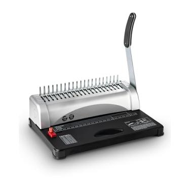 Imagem de Lumoshine Máquina de encadernação, 21 furos, 450 folhas, fichário de máquinas de encadernação de pente para tamanho carta, papel A4, A5