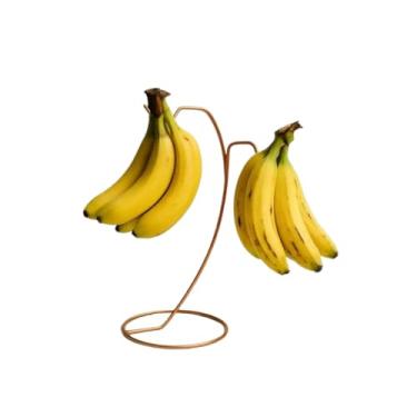 Imagem de Expositor Suporte de Mesa para Bananas – Fruteira com Gancho em Aço para Cacho de Bananas(Rose - 2 Ganchos)