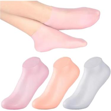 Imagem de 1 Par De Meia De Silicone Para Pés Hidratação Profunda Ressecamento Rachaduras Calos Veste 34-43 JDN Fast Store (Rosa)
