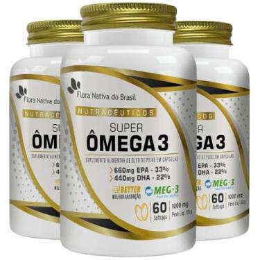 Imagem de KIT 3X MEG-3 Super Ômega 3 1000mg 60 softgels - Flora Nativa