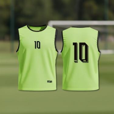 Imagem de Kit Com 10 Coletes Futebol Treino Esportivo (Verde-Limão)