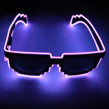 Imagem de Óculos LED com Luz El Wire Neon Rave Piscantes Brilhantes Decorativos para Festa Clube Feriado 10 Estilos de Iluminação Modos Constante e Pisca Lento Design Ergonômico Linhas High- Performances Hallow