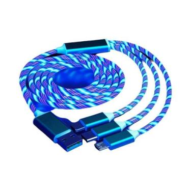 Imagem de Cabo Micro USB Tipo C 3 Em 1 Com LED Brilhante E Carregamento Rápido 3