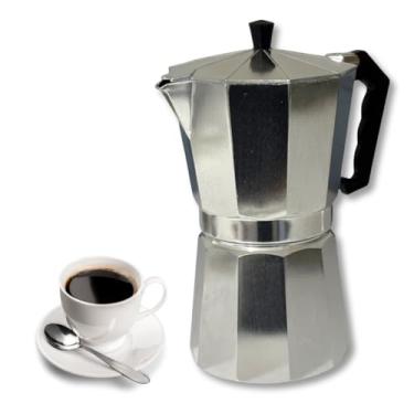 Imagem de Cafeteira Italiana 9 Xícaras 450ml Alumínio Café Forte e Aromático Preparo no Fogão Expresso Tradicional Moka Resistente Rápida e Prática Moderna