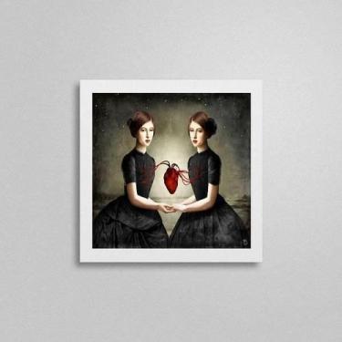 Imagem de Quadro Surrealista Irmãs Gêmeas 20X20Cm - Quadros On-Line