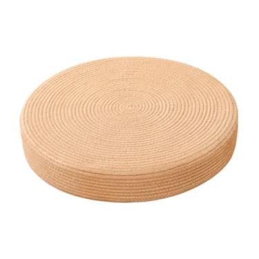 Imagem de Fenteer Almofada de assento trançada Almofada de chão Tatami plana 40cm 16 polegadas Almofada de chão decorativa Pufe para Sala de ioga Quarto Casa, 10 Cm de Altura