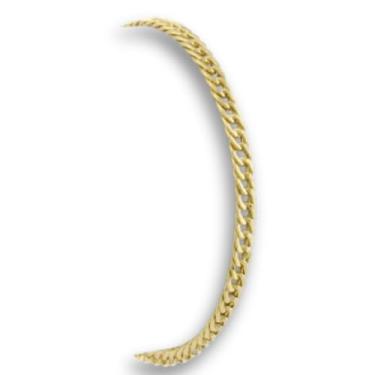 Imagem de Pulseira Masculina Grumet Dupla Ouro 18K 750, 21 cm, Peso 2,8g, Presente Masculino, Certificado de Autenticidade