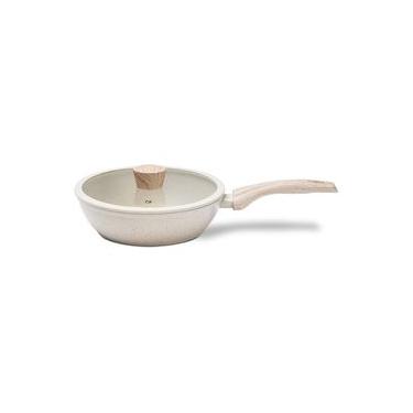 Imagem de Frigideira Alta de Indução com Tampa Brinox Sirius Antiaderente Ceramic Life Ø24cm 2,3 Litros Vanilla Creme