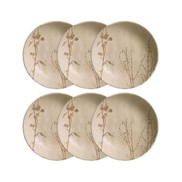 Imagem de Conjunto com 6 Pratos Fundos Porto Brasil Cyperus em Bio Stoneware 22,5cm – Cinza
