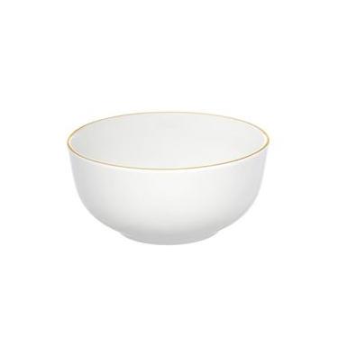 Imagem de Bowl Redondo Royal Em Porcelana Branco Com Bordado Dourado 500Ml - Hauskraft
