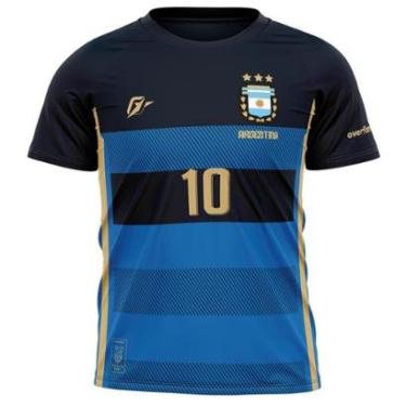 Imagem de Camiseta Filtro UV Infantil Argentina Azul Retrô Tri Campeã-Masculino