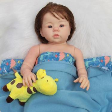 Imagem de Boneco Reborn Realista Menino Fio a Fio Corpo Silicone 48cm - Cegonha 