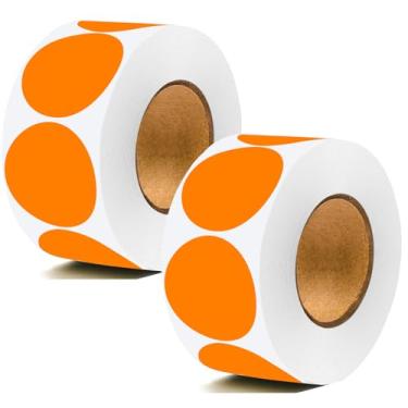 Imagem de Adesivos de ponto de 2,5 cm círculo preto, etiquetas de codificação redondas, cor laranja, adesivos adesivos para venda de quintal, adesivos simples para escritório, loja, casa, sala de aula, 1000