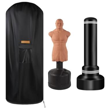 Imagem de Capa de saco de pancadas livre à prova d'água ao ar livre, Oxford 420D protetor completo para saco de pancadas em pé com suporte, capa protetora para saco de boxe Bob Dummy 177 cm A x 71 cm P