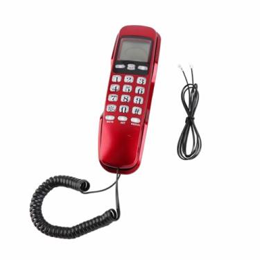 Imagem de Generic Mini Telefone de Parede para Home Office Hotel Com Display LCD Identificador de Chamadas, Telefone Multifuncional Com Fio para Chamadas Recebidas, 38 Memórias Recebidas, Duplo de (#03)