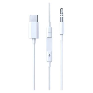 Imagem de Cabo Adaptador Tipo C, auxiliar audio (USB-C para P2 3,5 mm) Conector Compativel com celulares entrada TIPO C.