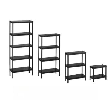 Imagem de Prateleira Organizadora Modular de Plástico Para Cozinha Quarto Livros(Preto,2 Prateleiras)