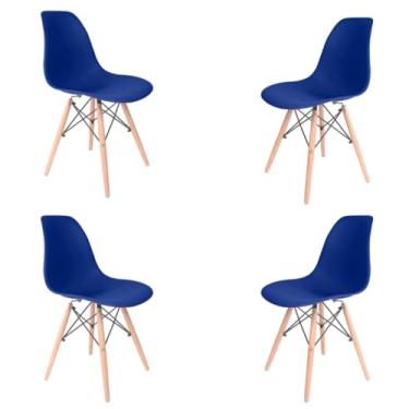 Imagem de KIT com 4 Cadeiras Modelo - Para Mesa de Jantar & Sala, Confortável & Durável (Cadeira Azul Bic)