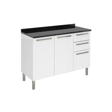 Imagem de Balcão Cozinhas Itatiaia Dandara - 3 Portas e 2 Gavetas - Branco