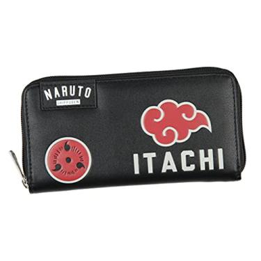 Imagem de Naruto Shippuden Itachi Uchiha Akatsuki Red Cloud Mangekyo Sharingan Zip Around Wallet