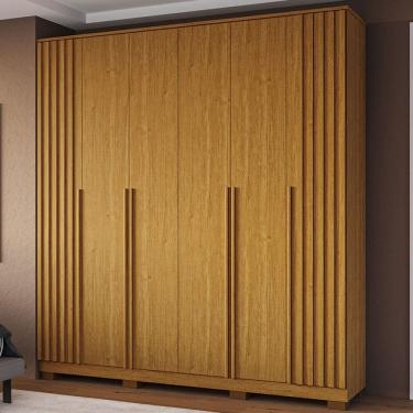 Imagem de Guarda-Roupa Casal Jamile 6 Portas 4 Gavetas 100% Mdf Cinamomo - Acp Móveis