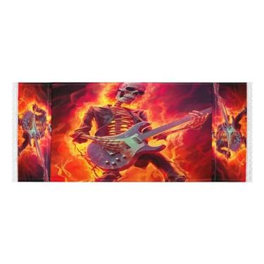 Imagem de Wassud Bone Guitarist Capas de lavadora e secadora, protetor de lavadora com sacos de armazenamento, capa de geladeira à prova de poeira com bolsos para lavanderia doméstica, cozinha, 120 x 55 cm