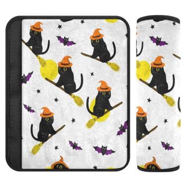 Imagem de Burbuja Capa para cinto de segurança de carro Cats on Groom Protetor de cinto de segurança de carro macio confortável para alça de ombro de assento, 1 par médio