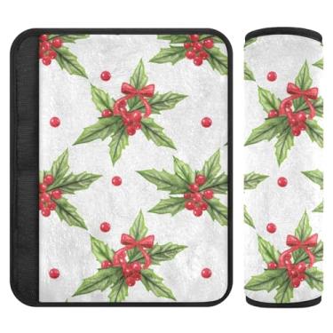 Imagem de Burbuja Capa para cinto de segurança de carro Mistletoe Protetor de cinto de segurança macio confortável para alça de ombro de assento, 1 par médio