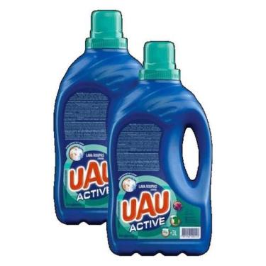 Imagem de kit 2 Lava Roupas UAU Fresh Active Frasco 3L