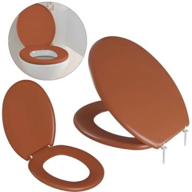 Imagem de Assento Vaso Sanitário Tampa Oval Almofadado Slim | Astra - Caramelo