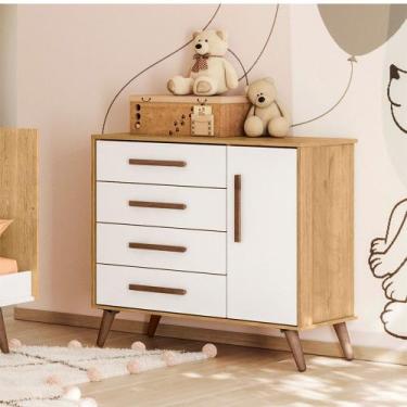 Imagem de Cômoda Q Encanto Sapateira 1 Porta e 4 Gavetas Retro Mdp Qmovi, Freijó