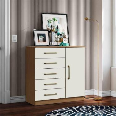 Imagem de Cômoda Quarto 1 Porta Sapateira 91cm Lanaluna Atacama-off White A09 - D`rossi