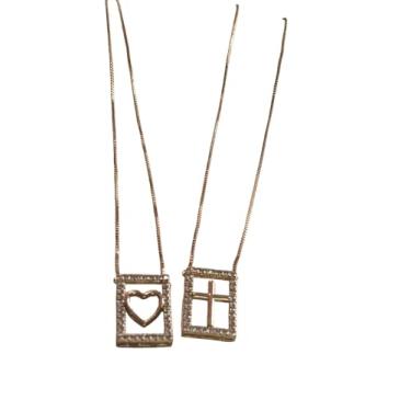 Imagem de Escapulário Feminino com Mini Zircônia, Banho em Ouro 18k, Acessório Religioso