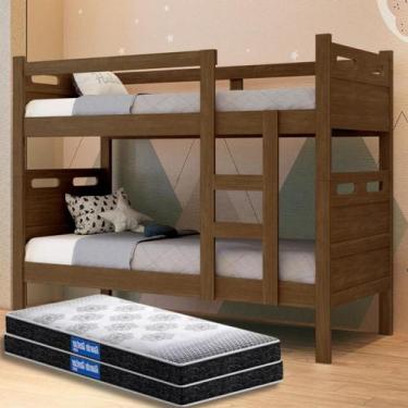 Imagem de Beliche Vira Duas Camas Jaspe Solteiro Completa com 2 Colchões Confort