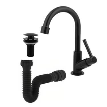 Imagem de Kit de Banheiro em ABS- Torneira Bancada, Válvula click 7/8, Sifão Flexível Sanfonado Universal, Resistente para Lavatório