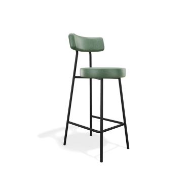 Imagem de Banqueta Alta Bock Courissimo Estrutura Metal Assento Courino 101 cm Verde SSX Multicoisas