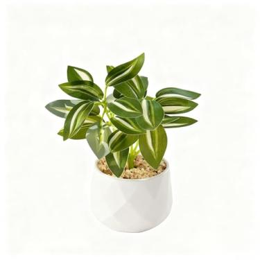 Imagem de Flor falsa produto transfronteiriço simulação planta verde mini bonsai pequeno decoração de casa flor artificial ornamento interno simulação planta em vaso (plantas artificiais em vaso C)
