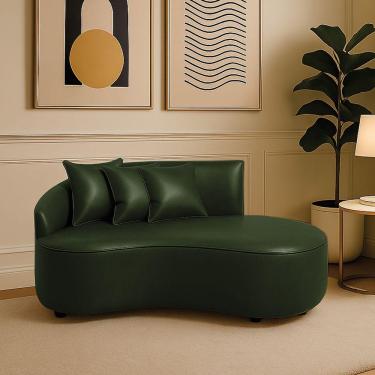 Imagem de Sofá 2 Lugares Orgânico 140 Cm Morgan Sintético Pu Verde D03 - D'rossi