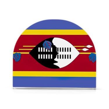 Imagem de Porta-guardanapos com bandeira da Suazilândia, suporte de guardanapo de almoço acrílico para mesas, suporte de guardanapo de pé para jantar cozinha restaurante decoração de casa acessórios de bar